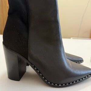 Aldo Black Heeled Boots with Studded Trim
